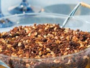 Schokolade Crumble mit Aprikosen