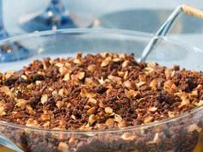 Schokolade Crumble mit Aprikosen